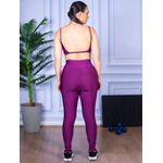Conjunto Calça Legguing e Top Alça Costa Aberta Roxo
