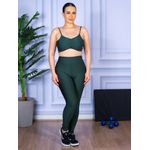 Conjunto Calça Legguing e Top Alça Costa Aberta Verde Militar