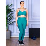 Conjunto Calça Legguing e Top Alça Costa Aberta Verde Piscina