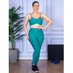 Conjunto Calça Legguing e Top Alça Costa Aberta Verde Piscina
