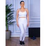 Conjunto Calça Legguing e Top Alça Branco