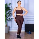 Conjunto Calça Legguing e Top Alça Marrom