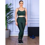 Conjunto Calça Legguing e Top Alça Verde Militar