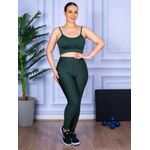 Conjunto Calça Legguing e Top Alça Verde Militar