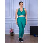 Conjunto Calça Legguing e Top Nadador Suplex Verde Piscina