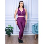 Conjunto Calça Legguing e Top Nadador Suplex Roxo Uva