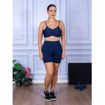Conjunto Shorts e Top Alça Costa Aberta Suplex Azul Marinho