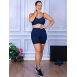 Conjunto Shorts e Top Alça Costa Aberta Suplex Azul Marinho
