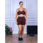 Conjunto Shorts e Top Alça Costa Aberta Suplex Marrom