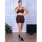 Conjunto Shorts e Top Alça Costa Aberta Suplex Marrom