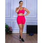 Conjunto Shorts e Top Alça Costa Aberta Suplex Rosa Pink