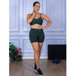 Conjunto Shorts e Top Alça Costa Aberta Suplex Verde Militar