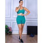 Conjunto Shorts e Top Alça Costa Aberta Suplex Verde Piscina