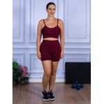 Conjunto Shorts e Top Alça Suplex Bordo