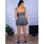 Conjunto Shorts e Top Alça Suplex Cinza Mescla