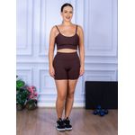 Conjunto Shorts e Top Alça Suplex Marrom