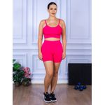 Conjunto Shorts e Top Alça Suplex Rosa Pink