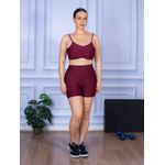 Conjunto Shorts com Bolso e Top Alça Costa Aberta Suplex Bordo