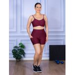 Conjunto Shorts com Bolso e Top Alça Costa Aberta Suplex Bordo