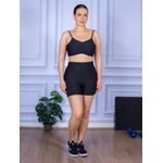 Conjunto Shorts com Bolso e Top Alça Costa Aberta Suplex Preto