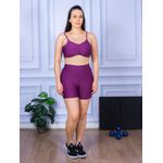 Conjunto Shorts com Bolso e Top Alça Costa Aberta Suplex Roxo