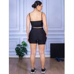 Conjunto Shorts com Bolso e Top Alça Suplex Preto
