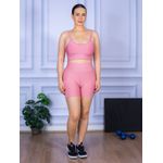 Conjunto Shorts com Bolso e Top Alça Suplex Rosa