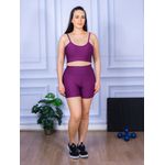 Conjunto Shorts com Bolso e Top Alça Suplex Roxo