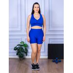Conjunto Shorts com Bolso e Top Nadador Suplex Azul Royal