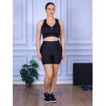 Conjunto Shorts com Bolso e Top Nadador Preto