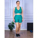 Conjunto Shorts com Bolso e Top Nadador Verde Piscina