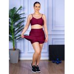 Conjunto Shorts Saia e Top Alça Costa Aberta Suplex Bordo