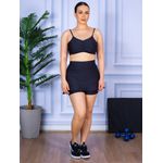 Conjunto Shorts Saia e Top Alça Costa Aberta Suplex Preto
