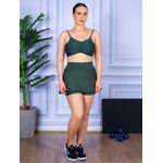 Conjunto Shorts Saia e Top Alça Costa Aberta Suplex Verde Militar