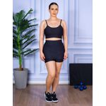 Conjunto Shorts Saia e Top Alça Suplex Preto