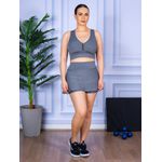Conjunto Shorts Saia e Top Nadador Suplex Cinza Mescla