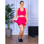 Conjunto Shorts Saia e Top Nadador Suplex Rosa Pink
