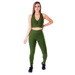 Conjunto Suplex Liso Verme Militar