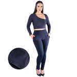 Calça Legging Flanelada com Bolsos Laterais - Gabi Q.