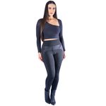 Calça Montaria Flanelada Com Cirre Liso Preto