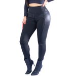 Calça Montaria Flanelada Com Cirre Liso Preto