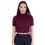 Cropped Gola Canelado Bordo