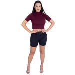 Cropped Gola Canelado Bordo