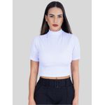 Cropped Gola Canelado Branco