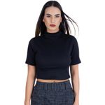 Cropped Gola Canelado Preto