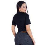 Cropped Gola Canelado Preto