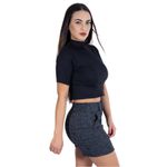 Cropped Gola Canelado Preto