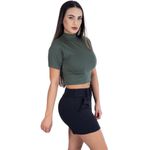 Cropped Gola Canelado Verde