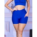 Short Suplex Com Bolso Azul Royal