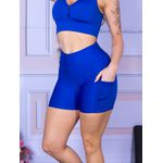 Short Suplex Com Bolso Azul Royal
